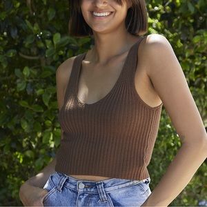 NWT John Galt by Brandy Melville Brown Rina Sweater Tank Top 1SZ